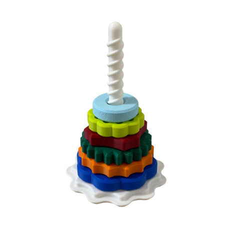 Torre de juego giratoria en espiral con 6 anillos