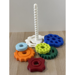 Torre de juego giratoria en espiral con 6 anillos