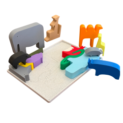 Puzle de animales con bandeja - Juguete Montessori para bebé