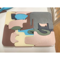 Puzle de animales con bandeja - Juguete Montessori para bebé