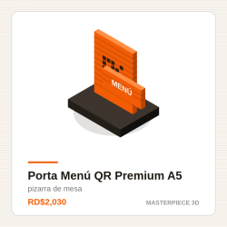 Porta Menú QR Premium A5 — pizarra de mesa | Masterpiece 3D Impresiones