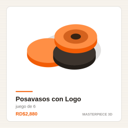 Posavasos con Logo — juego de 6 | Masterpiece 3D Impresiones