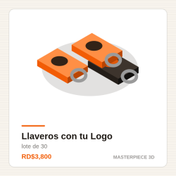 Llaveros con tu Logo — lote de 30 | Masterpiece 3D Impresiones