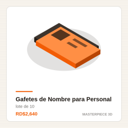 Gafetes de Nombre para Personal — lote de 10 | Masterpiece 3D Impresiones