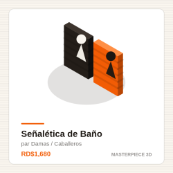 Señalética de Baño — par Damas / Caballeros | Masterpiece 3D Impresiones