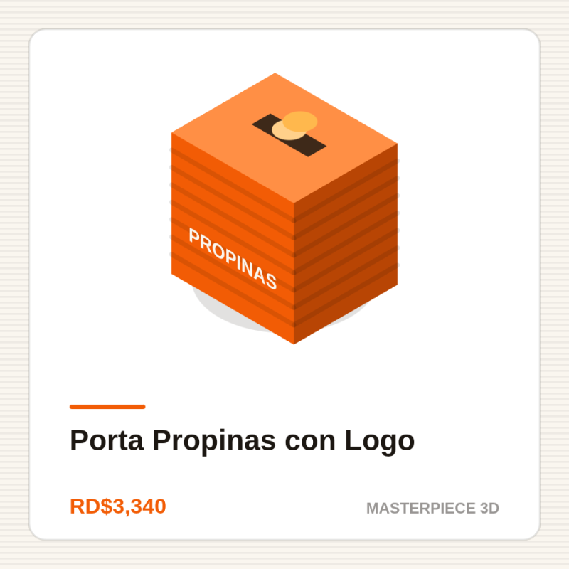 Porta Propinas con Logo | Masterpiece 3D Impresiones